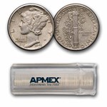 1943-D Mercury Dime 50-Coin Roll Avg Circ