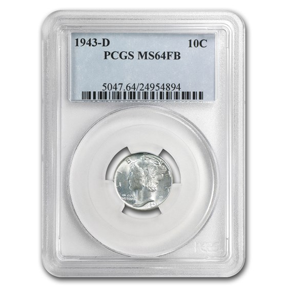 1943-D Mercury Dime MS-64 PCGS (FB) 1943-D Mercury Dime MS-64 PCGS (FB)