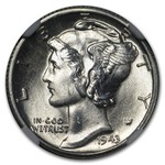 1943-D Mercury Dime MS-65 NGC (FB)