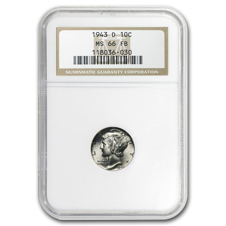 1943-D Mercury Dime MS-66 NGC (FB)