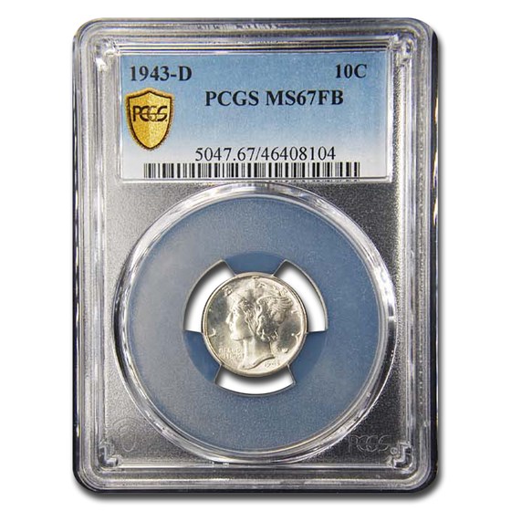 1943-D Mercury Dime MS-67 PCGS (FB) 1943-D Mercury Dime MS-67 PCGS (FB)