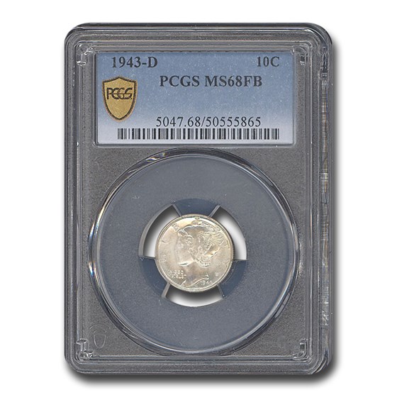 1943-D Mercury Dime MS-68 PCGS (FB) 1943-D Mercury Dime MS-68 PCGS (FB)