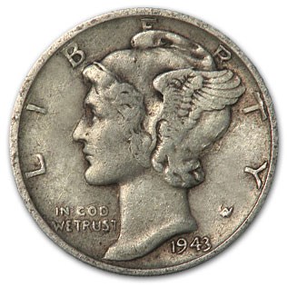 1943-D Mercury Dime XF