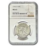 1943-D Walking Liberty Half Dollar MS-63 NGC