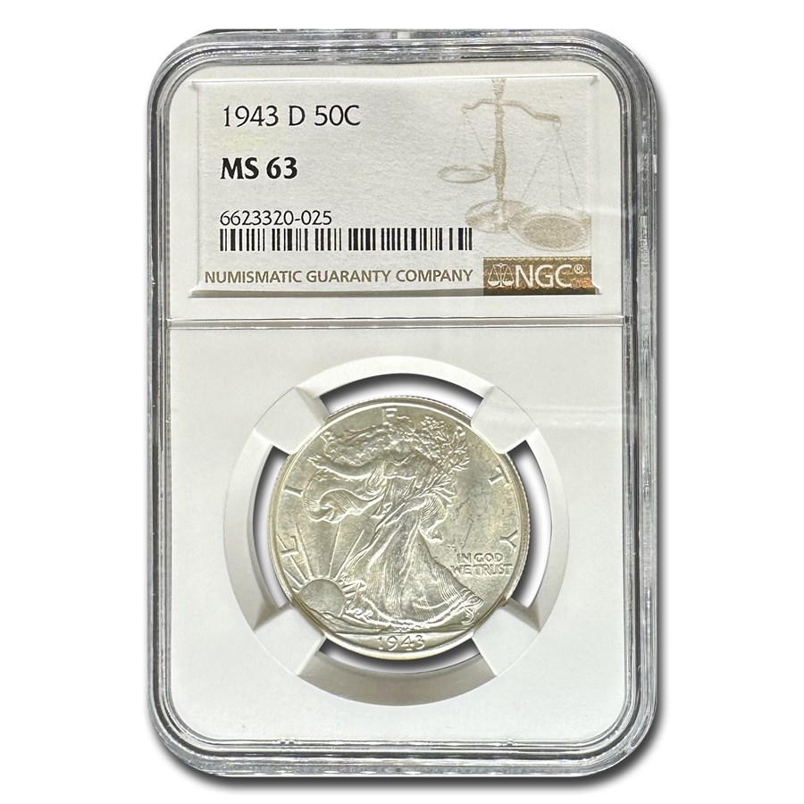 1943-D Walking Liberty Half Dollar MS-63 NGC