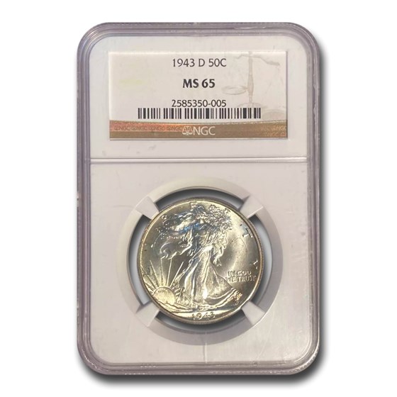 1943-D Walking Liberty Half Dollar MS-65 NGC 1943-D Walking Liberty Half Dollar MS-65 NGC