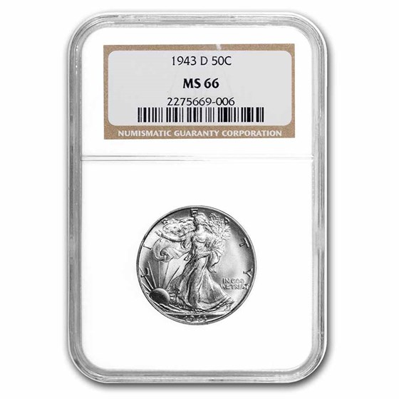 1943-D Walking Liberty Half Dollar MS-66 NGC 1943-D Walking Liberty Half Dollar MS-66 NGC