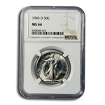 1943-D Walking Liberty Half Dollar MS-66 NGC