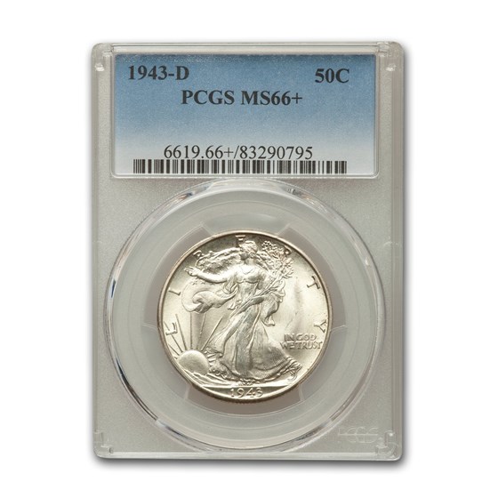 1943-D Walking Liberty Half Dollar MS-66+ PCGS 1943-D Walking Liberty Half Dollar MS-66+ PCGS