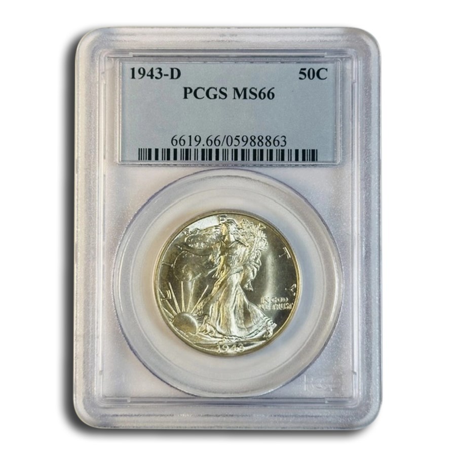 1943-D Walking Liberty Half Dollar MS-66 PCGS