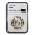 1943-D Walking Liberty Half Dollar MS-67 NGC CAC