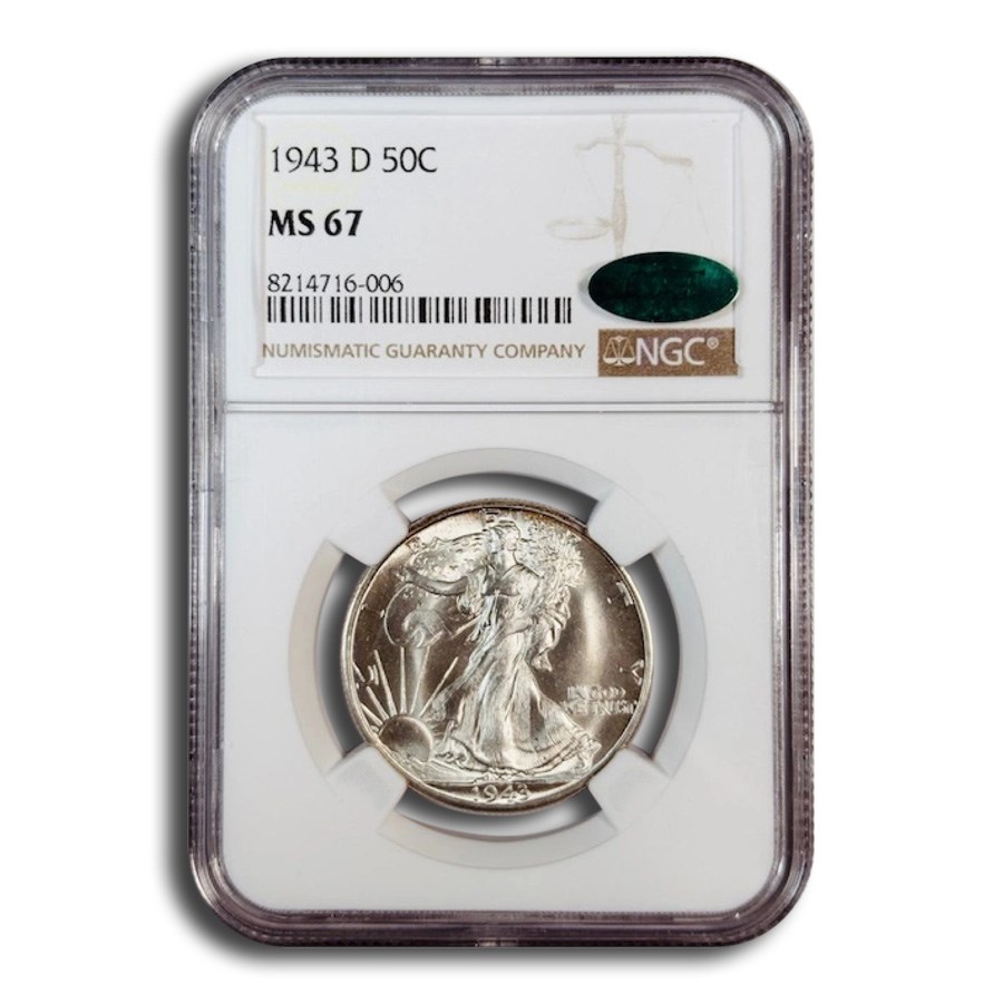 1943-D Walking Liberty Half Dollar MS-67 NGC CAC