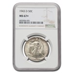 1943-D Walking Liberty Half Dollar MS-67+ NGC