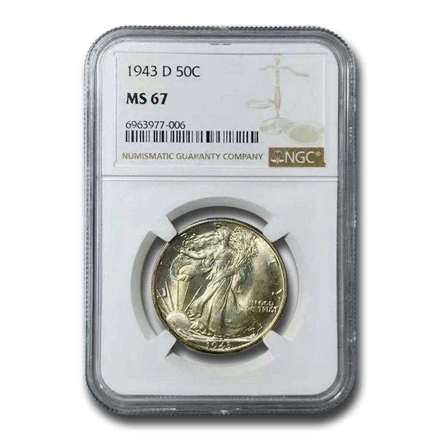 1943-D Walking Liberty Half Dollar MS-67 NGC