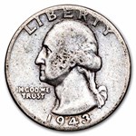 1943-D Washington Quarter 40-Coin Roll Avg Circ