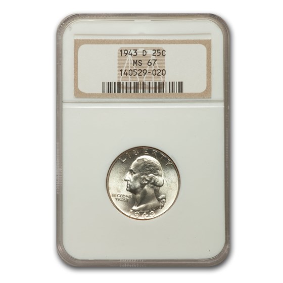1943-D Washington Quarter MS-67 NGC 1943-D Washington Quarter MS-67 NGC
