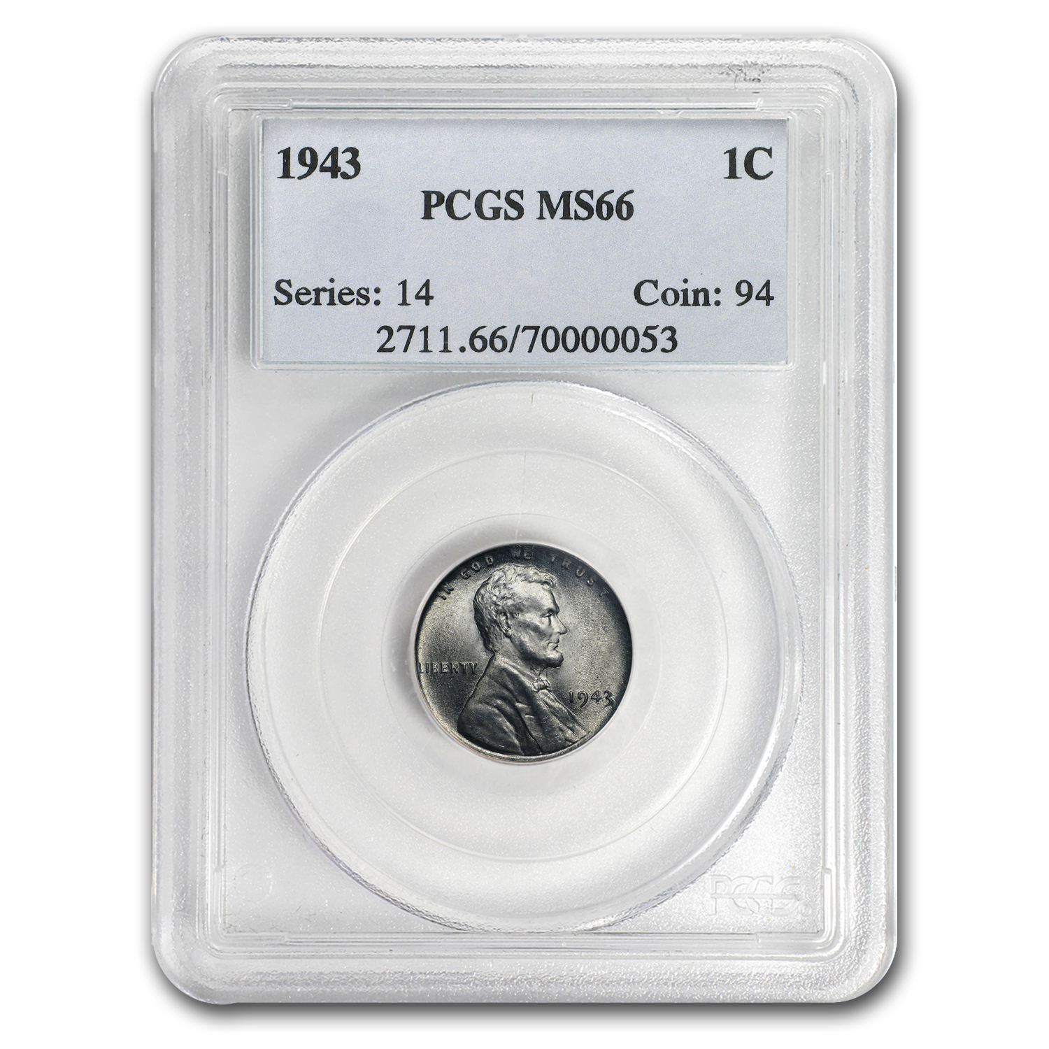 1943 Lincoln Cent MS-66 PCGS