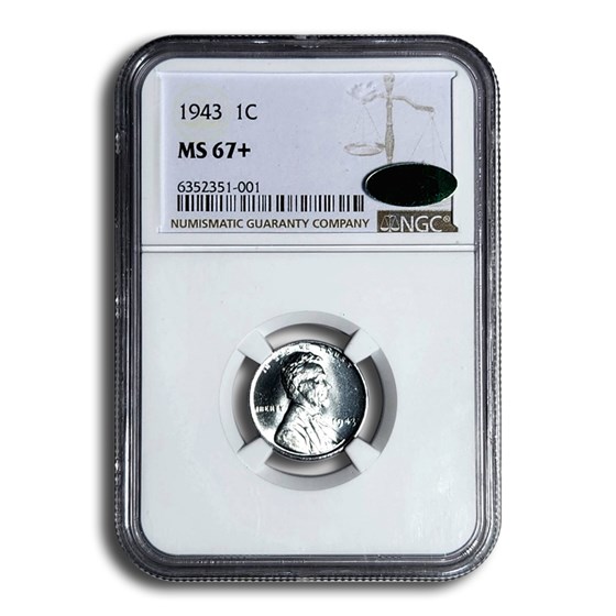 1943 Lincoln Cent MS-67+ NGC CAC 1943 Lincoln Cent MS-67+ NGC CAC