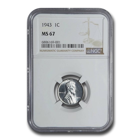 1943 Lincoln Cent MS-67 NGC 1943 Lincoln Cent MS-67 NGC