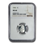 1943 Lincoln Cent MS-68 NGC