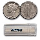 1943 Mercury Dime 50-Coin Roll Avg Circ