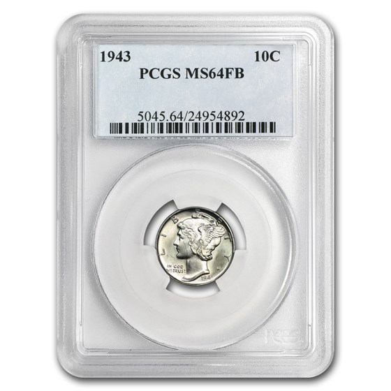 1943 Mercury Dime MS-64 PCGS (FSB) 1943 Mercury Dime MS-64 PCGS (FSB)