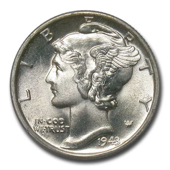 Buy 1943 Mercury Dime MS65 PCGS (Gold CAC) APMEX