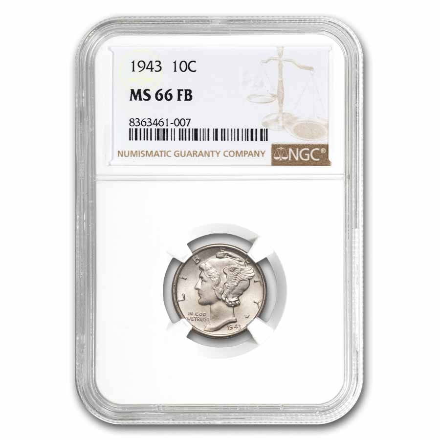 1943 Mercury Dime MS-66 NGC (FB)
