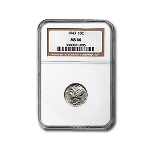 1943 Mercury Dime MS-66 NGC 1943 Mercury Dime MS-66 NGC