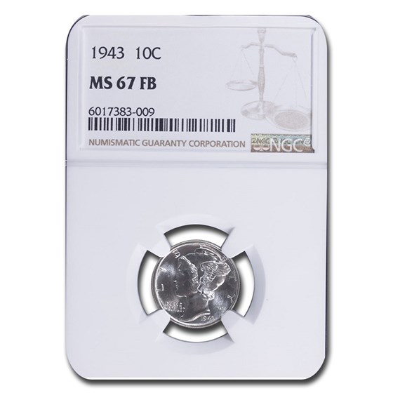 1943 Mercury Dime MS-67 NGC (FB) 1943 Mercury Dime MS-67 NGC (FB)