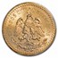 1943 Mexico Gold 50 Pesos MS-64 PCGS