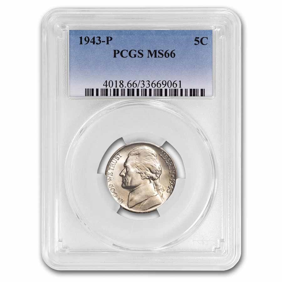1943-P Jefferson Nickel MS-66 PCGS