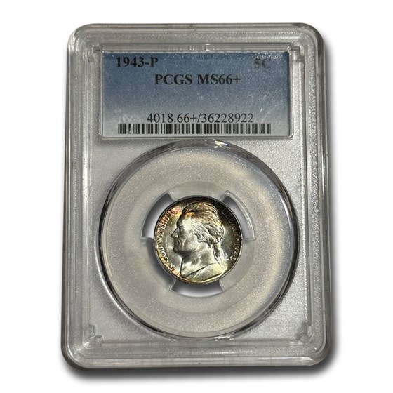 1943-P Silver Jefferson Nickel MS-66+ PCGS 1943-P Silver Jefferson Nickel MS-66+ PCGS