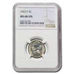 1943-P Silver Jefferson Nickel MS-68 NGC (5FS)