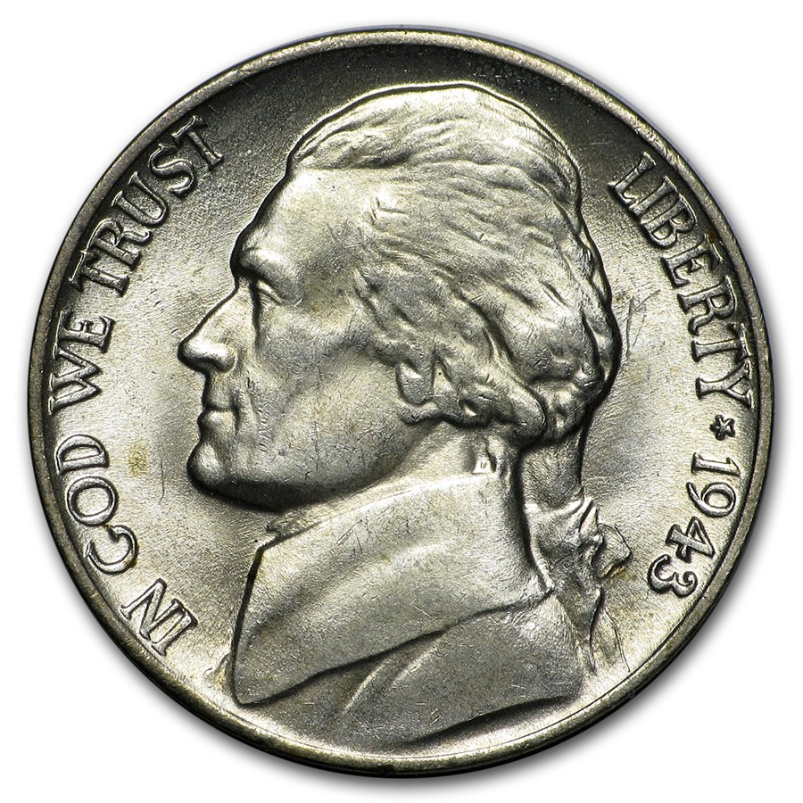 1943-P Silver Wartime Jefferson Nickel BU