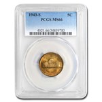 1943-S Jefferson Nickel MS-66 PCGS (Toned)