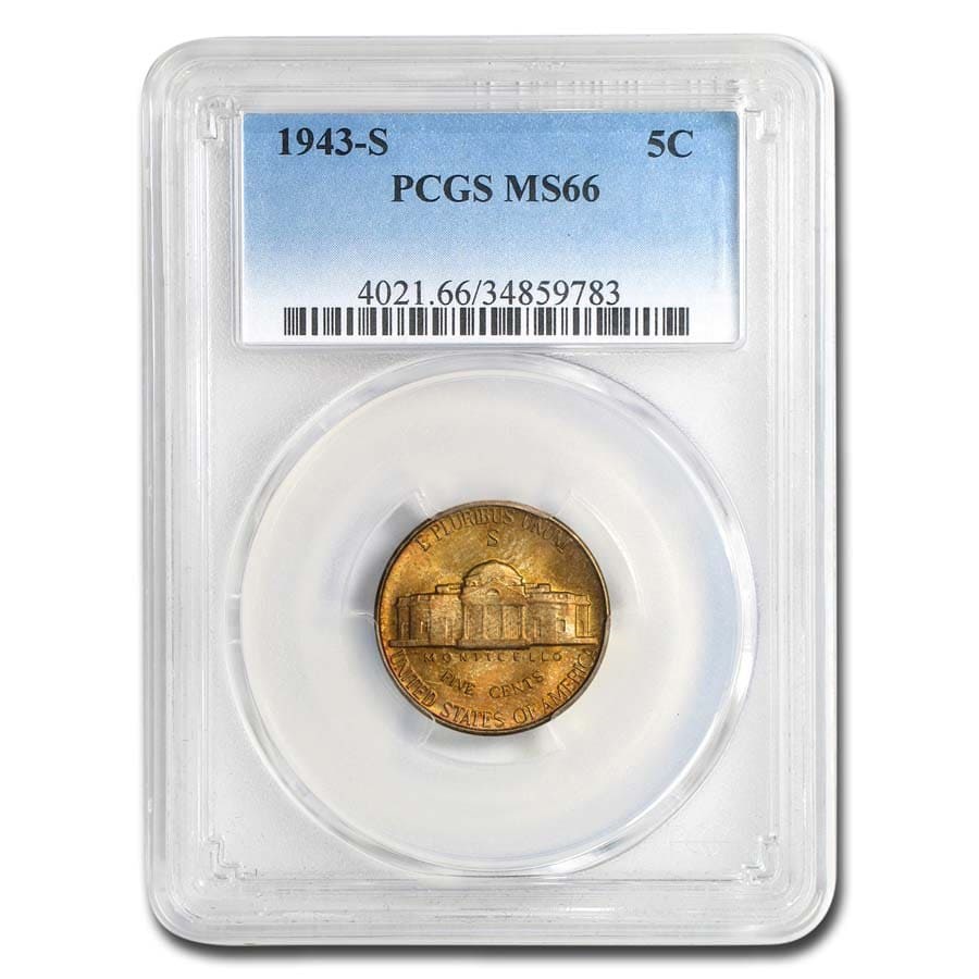 1943-S Jefferson Nickel MS-66 PCGS (Toned)