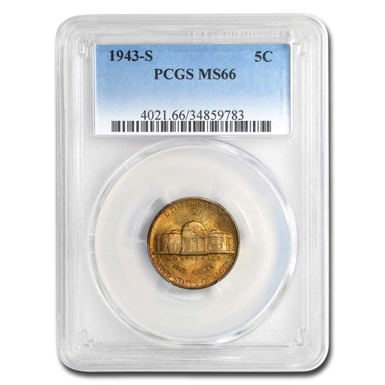 1943-S Jefferson Nickel MS-66 PCGS (Toned) 1943-S Jefferson Nickel MS-66 PCGS (Toned)