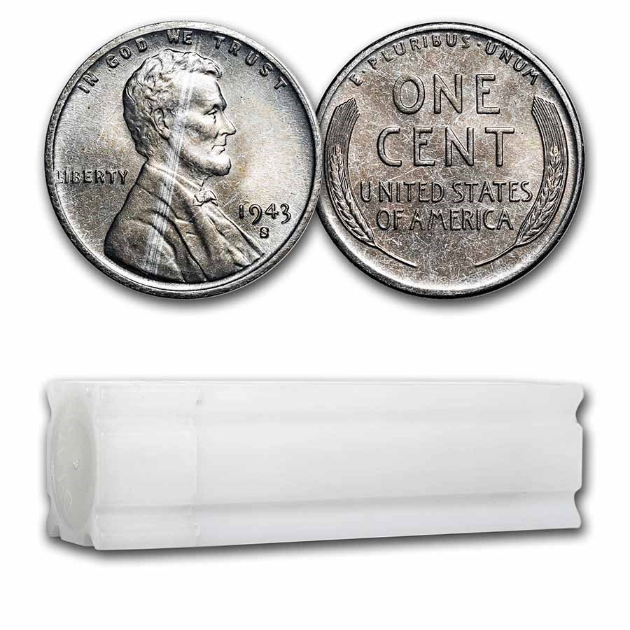 1943-S Lincoln Cent 50-Coin Roll BU