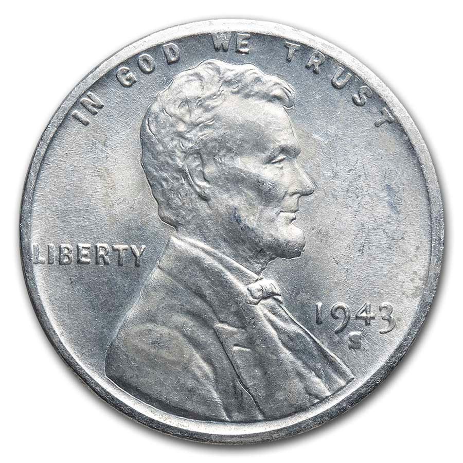 1943-P Steel Lincoln Wheat Penny – Uncirculated, Philadelphia Mint, WWII Era