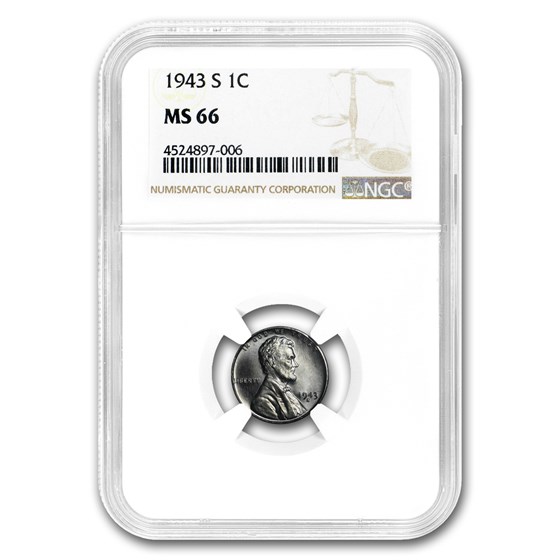 1943-S Lincoln Cent MS-66 NGC 1943-S Lincoln Cent MS-66 NGC