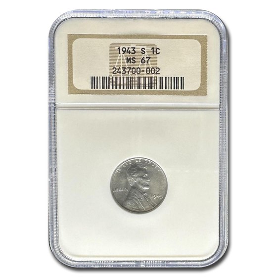 1943-S Lincoln Cent MS-67 NGC 1943-S Lincoln Cent MS-67 NGC