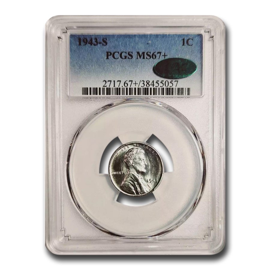 1943-S Lincoln Cent MS-67+ PCGS CAC