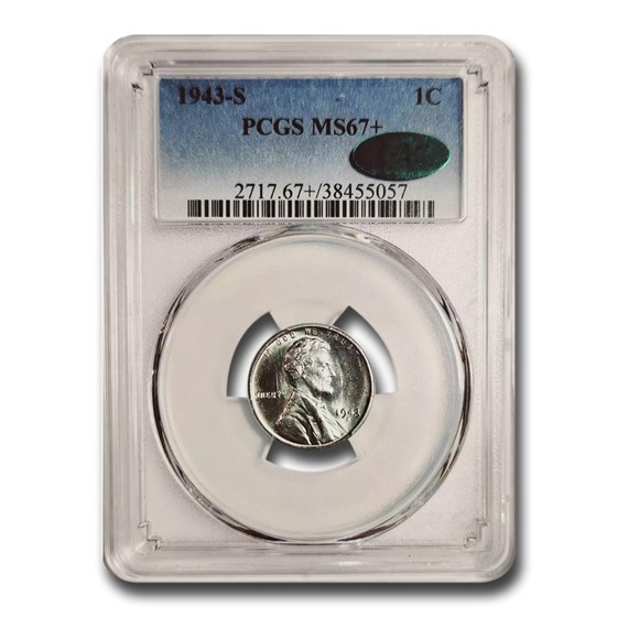 1943-S Lincoln Cent MS-67+ PCGS CAC 1943-S Lincoln Cent MS-67+ PCGS CAC