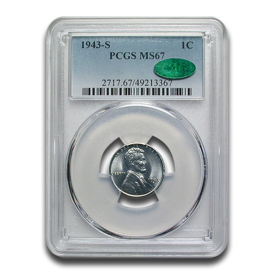 1943-S Lincoln Cent MS-67 PCGS CAC