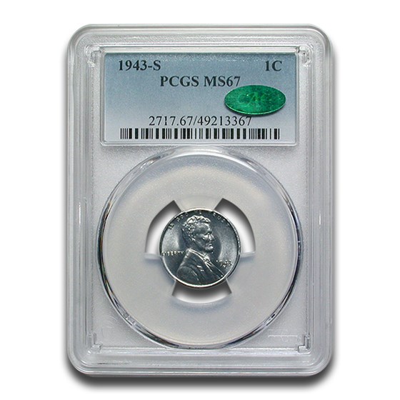 1943-S Lincoln Cent MS-67 PCGS CAC 1943-S Lincoln Cent MS-67 PCGS CAC