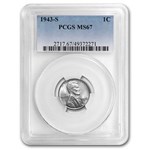 1943-S Lincoln Cent MS-67 PCGS