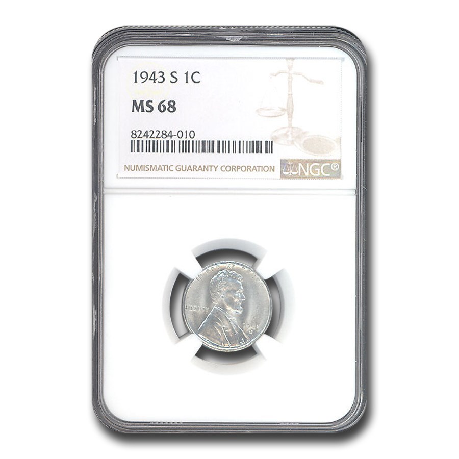 1943-S Lincoln Cent MS-68 NGC