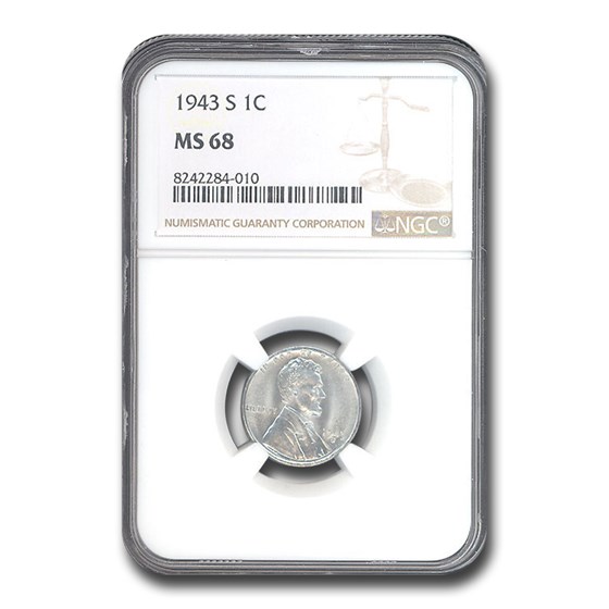 1943-S Lincoln Cent MS-68 NGC 1943-S Lincoln Cent MS-68 NGC