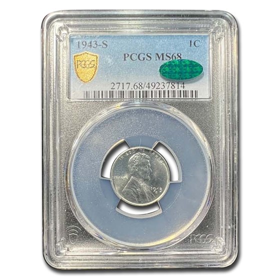 1943-S Lincoln Cent MS-68 PCGS CAC 1943-S Lincoln Cent MS-68 PCGS CAC